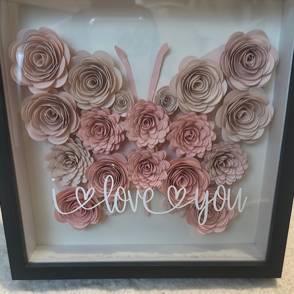 Floral Shadow Box with Pink Roses - Picture 5 of 12